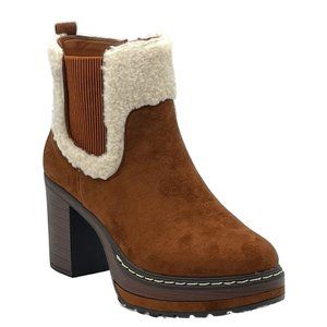 Pierre Dumas Sonata 2 Light Brown Chelsea Platform Ankle Boots